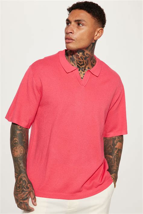 Stacks Knit Short Sleeve Shirt Hot Pink Fashion Nova Mens Tees And Tanks Fashion Nova