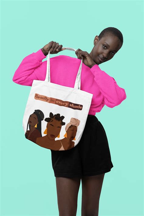 Cotton Canvas Tote Bag Black History Black Woman Art Soul Power Afro History African American