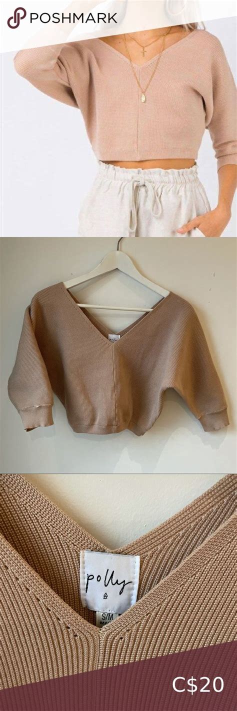 Princess Polly Love More Cropped Nude Sweater With Open Neckline Clothes Design Sweaters