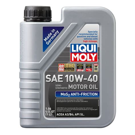 Liqui Moly 2042 MoS2 Anti-Friction 10W-40 Motor Oil - 1 Liter Bottle ...