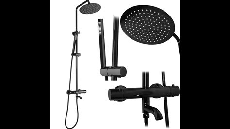 Kit De Douche Avec Thermostat Lungo Black Metallic Rea