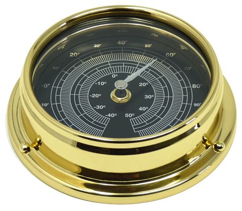 Tabic Prestige Solid Brass Thermometer With Jet Black Dial Heavy Brass Case 12 Kg Handmade In