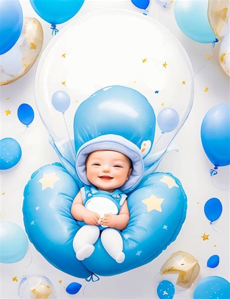 Biglietti D Auguri Di Compleanno Per Invito Baby Shower Su Sfondo Blu A