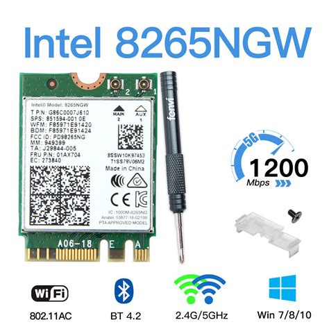 Dual Band 8265ac Wifi Pc Adapter Intel 8265NGW M 2 NGFF WiFi Network