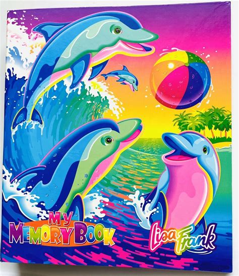 Vintage 1990s Lisa Frank Dancing Dolphins Memory Book 3 Ring Binder