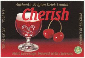 Dranketiket Cherish Kriek Lambic Brouwerij Van Steenberge BelgiëCol