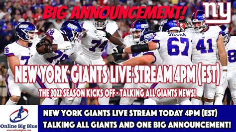 New York Giants Live Stream Today 4pm Est Talking All Giants And One Big Announcement Youtube