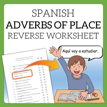 Spanish Adverbs Of Place Reverse Worksheet TPT