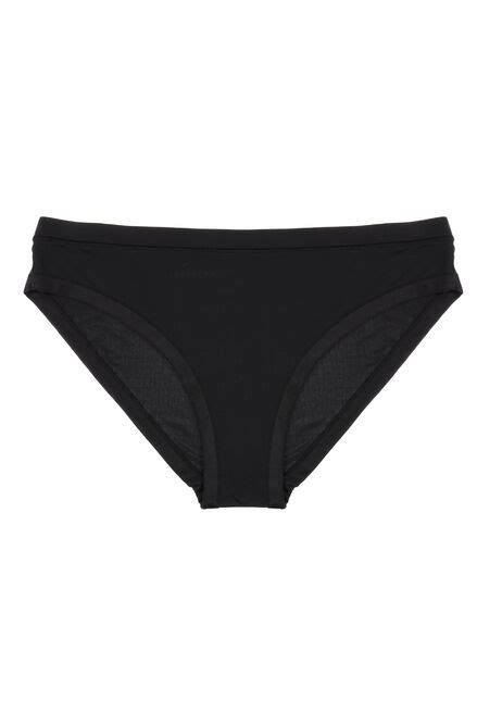 Womens Black Satin Trim Briefs Peacocks