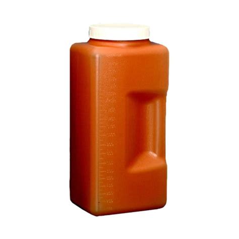 Dynalon® 201315 2000a 2 Liter Square Wide Mouth Graduated Sample Bottle With Screw Cap Amber Hdp