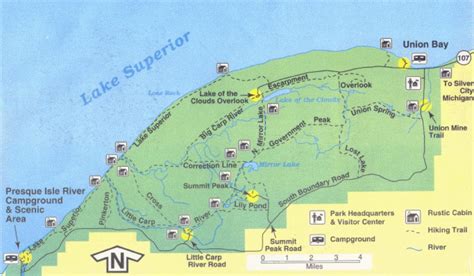 Map Of Porcupine Mountains Wilderness State Park, Ontonagon, Michigan ...