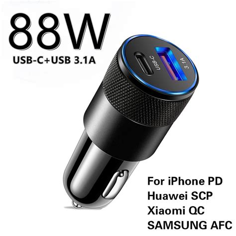 Usb Car Charger Quick Charge Type C Fast Charging Phone Adapter