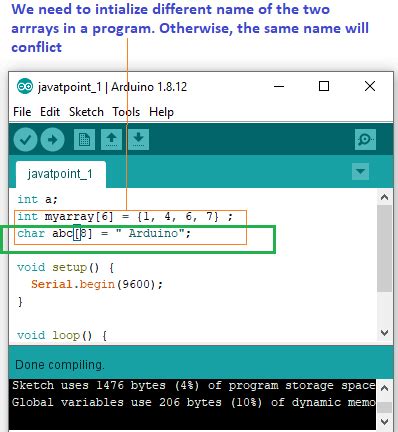 Arduino Array - JavaTpoint