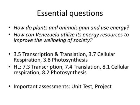 Last Unit Energetics Ppt Download