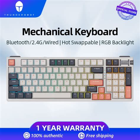 Thunderobot ZERO Mechanical Keyboard Three Modes Bluetooth 2 4G Wired Keyboard Hot Swappable 96