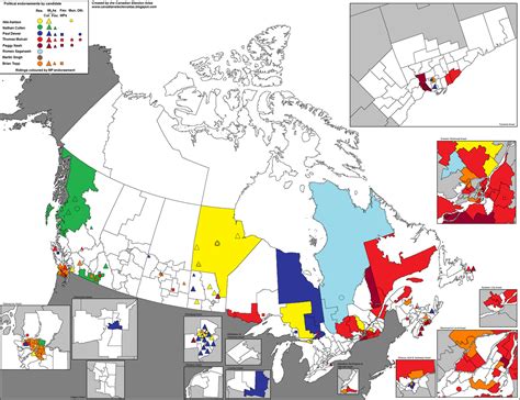 Canadian Election Atlas: NDP leadership endorsement map - as of Feb 4