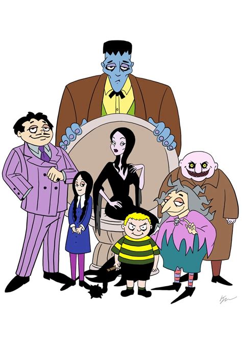 The Addams Family Cartoon Instant Download Printable Digital Drawing - Etsy