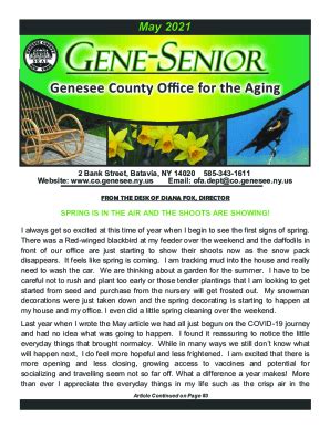 Fillable Online Genesee County Office For The Agingbatavia Ny Fax Email