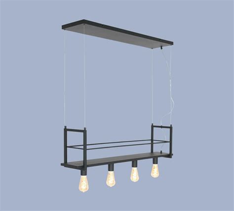 4 Flammige Pendelleuchte Mit Ablage Schwarz Mexlite Cocoli