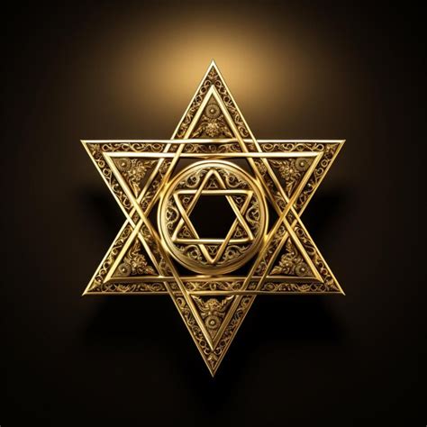 Premium Photo A Gold Star Of David On A Dark Background