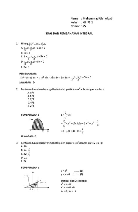 50 Soal Dan Jawaban Integral Parsial