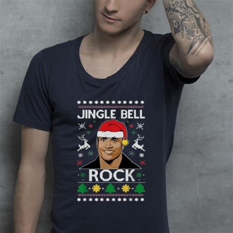 Pretty Dwayne Johnson Santa Jingle Bell Rock Ugly Christmas Shirt