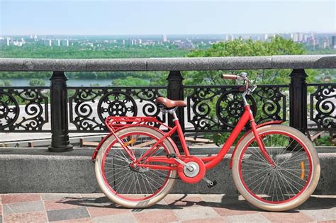Premium Photo Stylish New Bicycle On Bridge