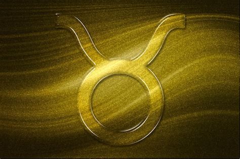 Signo De Touro Fundo Dourado Hor Scopo Astrologia Fundo S Mbolo Do