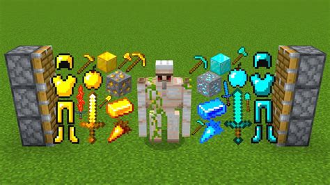 All Diamond Items And X100 Iron Golem And All Golden Items Combined