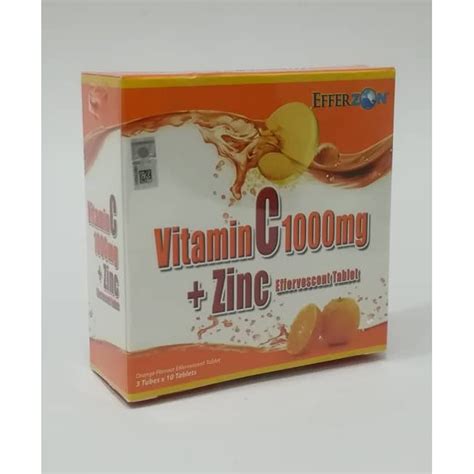 EFFERZON VITAMIN C 1000MG ZINC 3 TUBES X10 TABLETS EFFERVESCENT