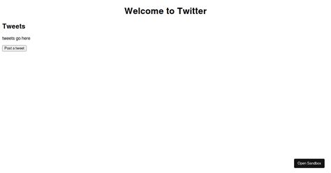 Twitter React Practical Codesandbox