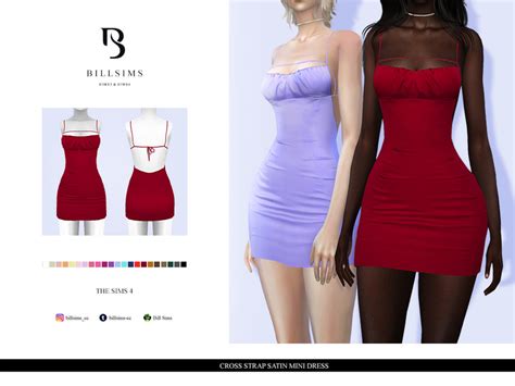 The Sims Resource Cross Strap Satin Mini Dress