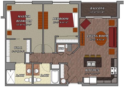 2 Bedroom 2 Bathroom Style D3 – Lilly Preserve Apartments