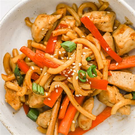 Hoisin Sauce Noodles With Chicken Eating On A Dime