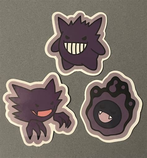 Chibi Pokemon Kanto Ghosties Gastly Haunter Gengar Vinyl Etsy