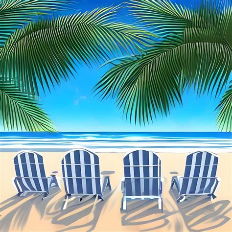 Premium Ai Image Beach Chairs Illustration