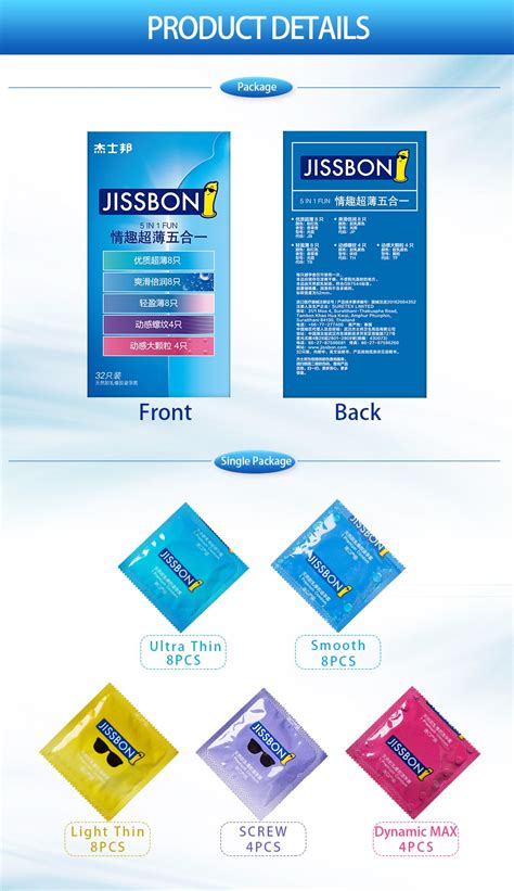 Jissbon Ultra Thin Condoms Natural Rubber Condoms 24 32pcs