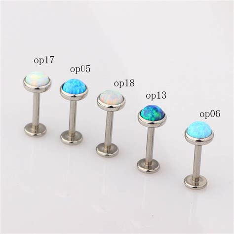 Opal Lip Bar Labret Ring Mit Innengewinde Ohr Tragus Knorpel Piercing