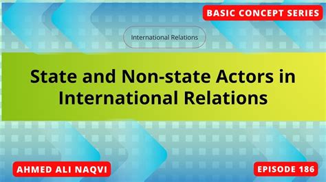 Actors In International Relations State And Non State Actors I Ahmed