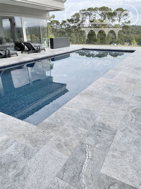 Travertins Silver Carrelages Margelles Artemis Dallage Piscine