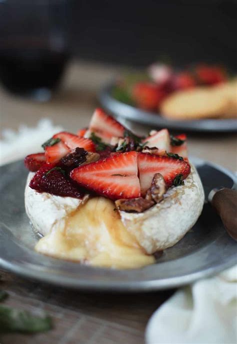 Balsamic Strawberry Baked Brie Essenceeats