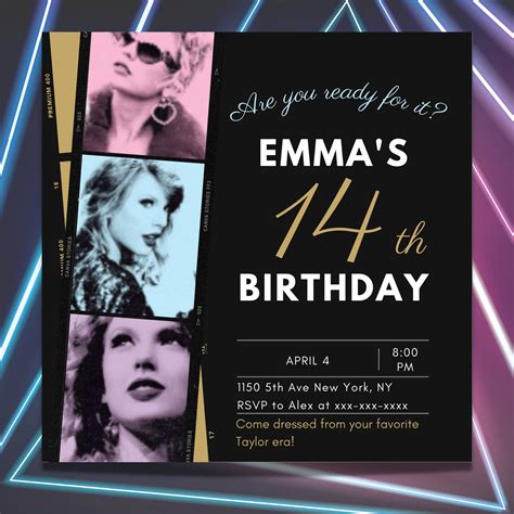 T Swift Party Invitation Ts Birthday Party Printable Invitation Girls Birthday In Taylor