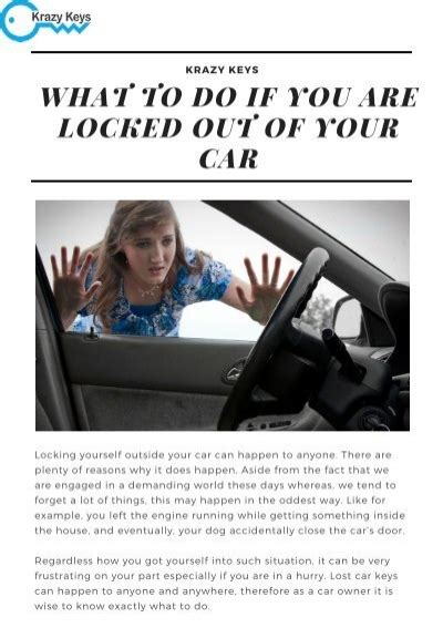 What To Do If You Are Locked Out Of Your Car By Krazy Keys