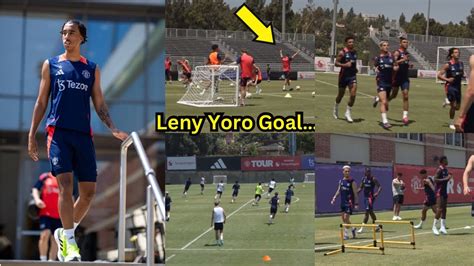 Video Man United Training Today In Usa See Leny Yoro First United