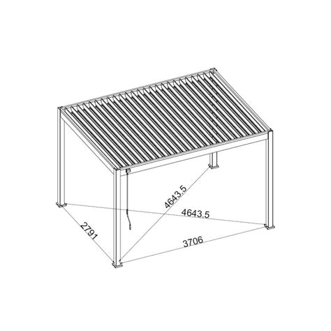 Pergola Bioclimatica Autoportante In Alluminio Antracite Lamelle