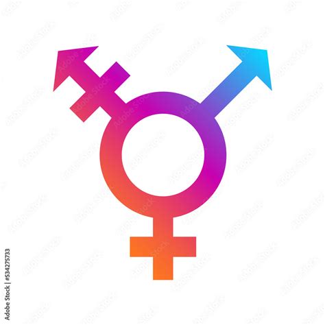 Unisex Or Intersex Symbol Icon Male And Female Symbols Hermaphroditism Or Transgender Symbol