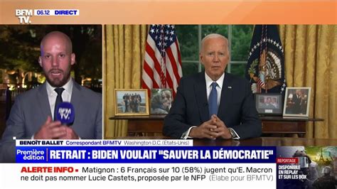 Joe Biden Dit S Tre Retir De La Course La Maison Blanche Pour