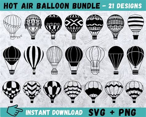 Hot Air Balloon SVG Air Balloon Cricut Air Balloon Clipart Balloon Svg Air Balloon Cut File