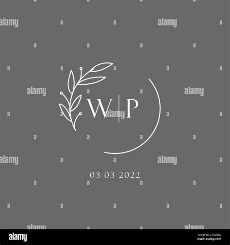 Letter WP Wedding Monogram Logo Design Ideas Vector Graphic Stock