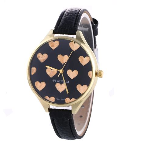 New Fashion Luxury Brand Watches Women Love Heart Leather Rhinestone